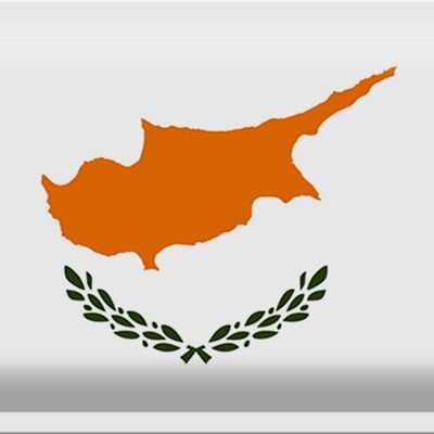 Targa in metallo Bandiera di Cipro 30x20 cm Bandiera di Cipro