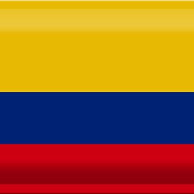 Targa in metallo Bandiera Colombia 30x20 cm Bandiera della Colombia