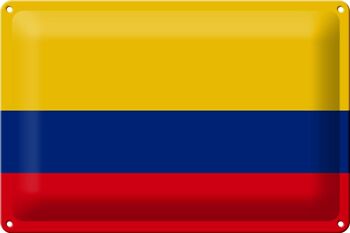 Drapeau de la Colombie en étain, 30x20cm, drapeau de la Colombie 1