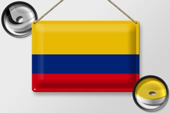 Drapeau de la Colombie en étain, 30x20cm, drapeau de la Colombie 2