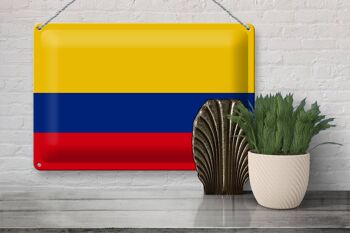 Drapeau de la Colombie en étain, 30x20cm, drapeau de la Colombie 3
