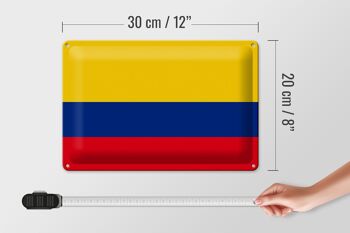 Drapeau de la Colombie en étain, 30x20cm, drapeau de la Colombie 4