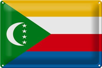 Signe en étain drapeau Comores 30x20cm drapeau des Comores 1
