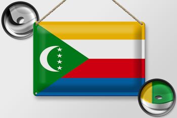Signe en étain drapeau Comores 30x20cm drapeau des Comores 2
