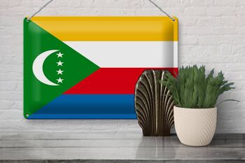 Signe en étain drapeau Comores 30x20cm drapeau des Comores 3