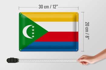 Signe en étain drapeau Comores 30x20cm drapeau des Comores 4