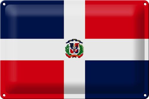 Blechschild Flagge Dominikanische Republik 30x20cm Flag