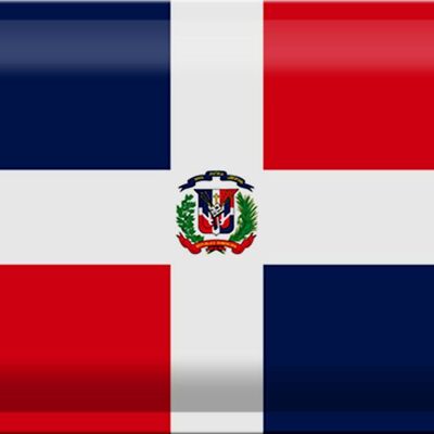 Bandera de cartel de hojalata, bandera de República Dominicana, 30x20cm