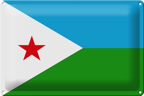 Blechschild Flagge Dschibuti 30x20cm Flag of Djibouti