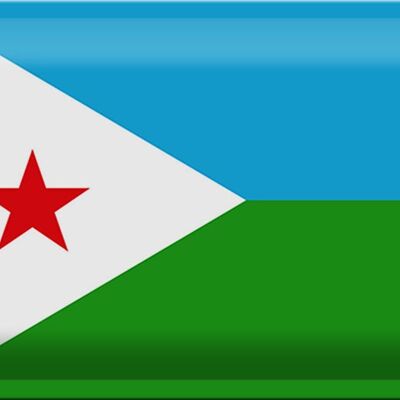 Cartel de chapa Bandera de Yibuti 30x20cm Bandera de Yibuti