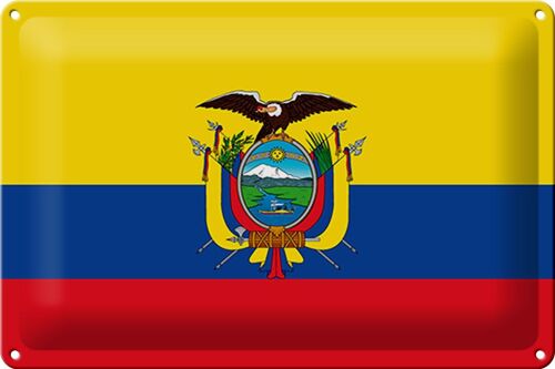 Blechschild Flagge Ecuador 30x20cm Flag of Ecuador