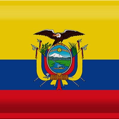 Targa in metallo Bandiera Ecuador 30x20 cm Bandiera dell'Ecuador