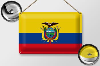 Signe en étain drapeau de l'équateur, 30x20cm, drapeau de l'équateur 2