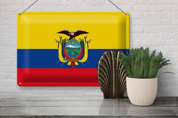 Signe en étain drapeau de l'équateur, 30x20cm, drapeau de l'équateur 3