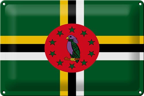 Blechschild Flagge Dominica 30x20cm Flag of Dominica