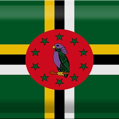 Cartel de chapa Bandera de Dominica 30x20cm Bandera de Dominica
