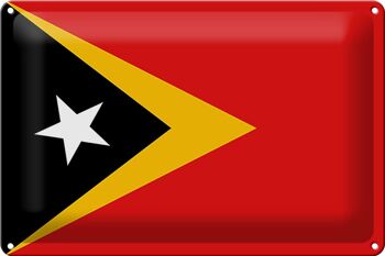 Signe en étain drapeau du Timor oriental 30x20cm drapeau du Timor oriental 1