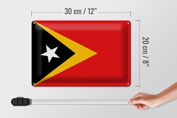 Signe en étain drapeau du Timor oriental 30x20cm drapeau du Timor oriental 4