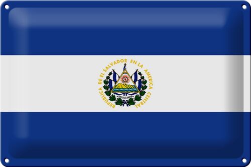 Blechschild Flagge El Salvador 30x20cm Flag of El Salvador