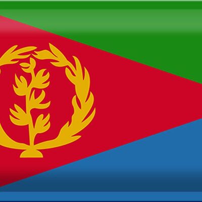 Targa in metallo Bandiera Eritrea 30x20 cm Bandiera dell'Eritrea