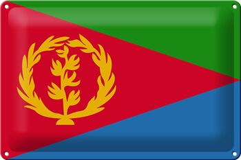 Signe en étain drapeau de l'Érythrée 30x20cm, drapeau de l'érythrée 1