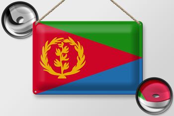 Signe en étain drapeau de l'Érythrée 30x20cm, drapeau de l'érythrée 2