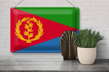 Signe en étain drapeau de l'Érythrée 30x20cm, drapeau de l'érythrée 3