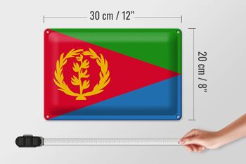 Signe en étain drapeau de l'Érythrée 30x20cm, drapeau de l'érythrée 4