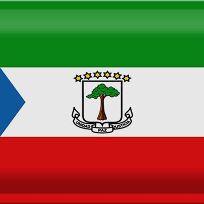 Targa in metallo Bandiera Guinea Equatoriale 30x20cm Bandiera