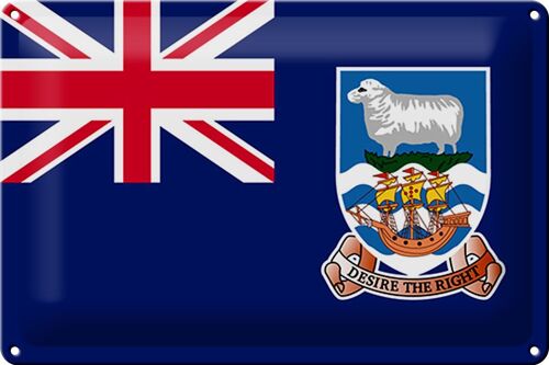 Blechschild Flagge Falklandinseln 30x20cm Falkland Islands