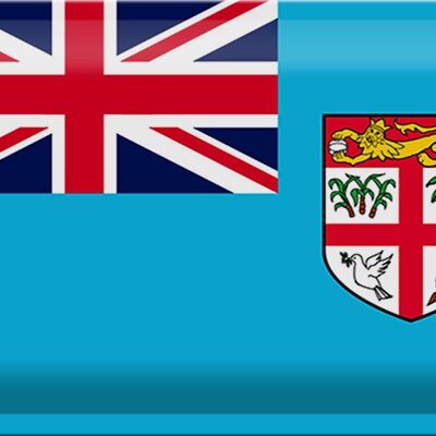 Targa in metallo Bandiera Fiji 30x20 cm Bandiera delle Fiji