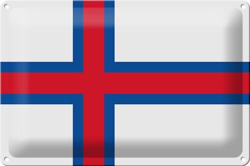 Blechschild Flagge Färöer 30x20cm Flag of the Faroe Islands