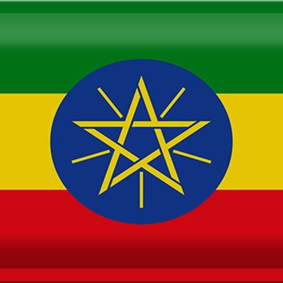 Targa in metallo Bandiera Etiopia 30x20 cm Bandiera dell'Etiopia