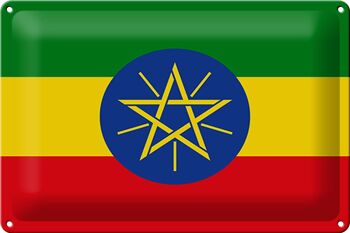Panneau métallique drapeau éthiopien 30x20cm, drapeau de l'éthiopie 1