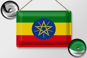 Panneau métallique drapeau éthiopien 30x20cm, drapeau de l'éthiopie 2