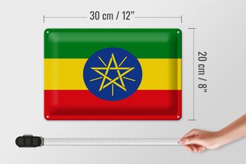 Panneau métallique drapeau éthiopien 30x20cm, drapeau de l'éthiopie 4