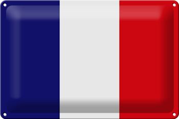 Signe en étain drapeau France 30x20cm drapeau de la France 1