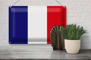 Signe en étain drapeau France 30x20cm drapeau de la France 3