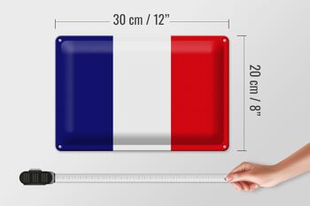 Signe en étain drapeau France 30x20cm drapeau de la France 4