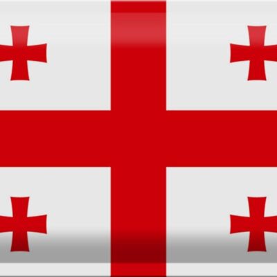 Signe en étain drapeau de la Géorgie 30x20cm drapeau de la Géorgie