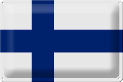 Blechschild Flagge Finnland 30x20cm Flag of Finland