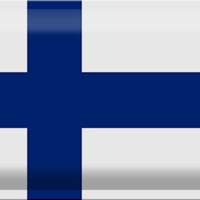 Targa in metallo Bandiera Finlandia 30x20 cm Bandiera della Finlandia