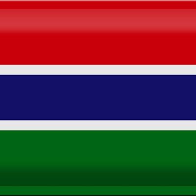Cartel de chapa Bandera de Gambia 30x20cm Bandera de Gambia