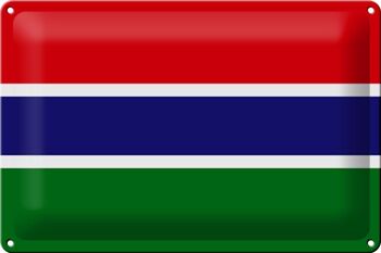 Signe en étain drapeau Gambie 30x20cm drapeau de la Gambie 1