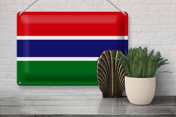 Signe en étain drapeau Gambie 30x20cm drapeau de la Gambie 3