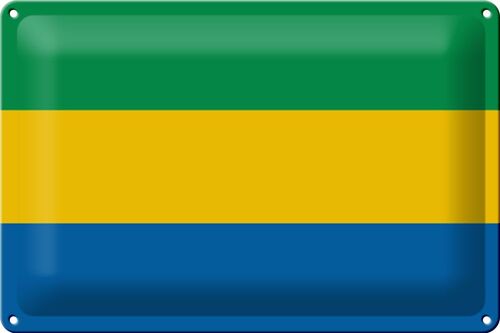 Blechschild Flagge Gabun 30x20cm Flag of Gabon