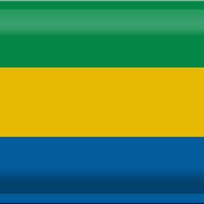 Blechschild Flagge Gabun 30x20cm Flag of Gabon