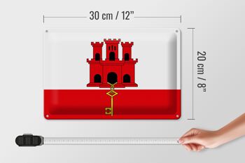 Signe en étain Drapeau de Gibraltar 30x20cm Drapeau de Gibraltar 4