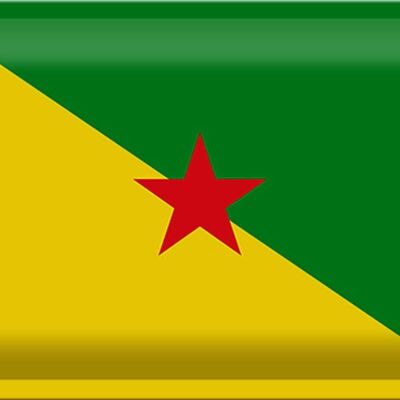 Cartel de chapa Bandera de Guayana Francesa 30x20cm Bandera Francesa