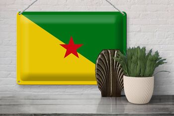 Panneau en étain drapeau de la Guyane française, 30x20cm, drapeau français 3